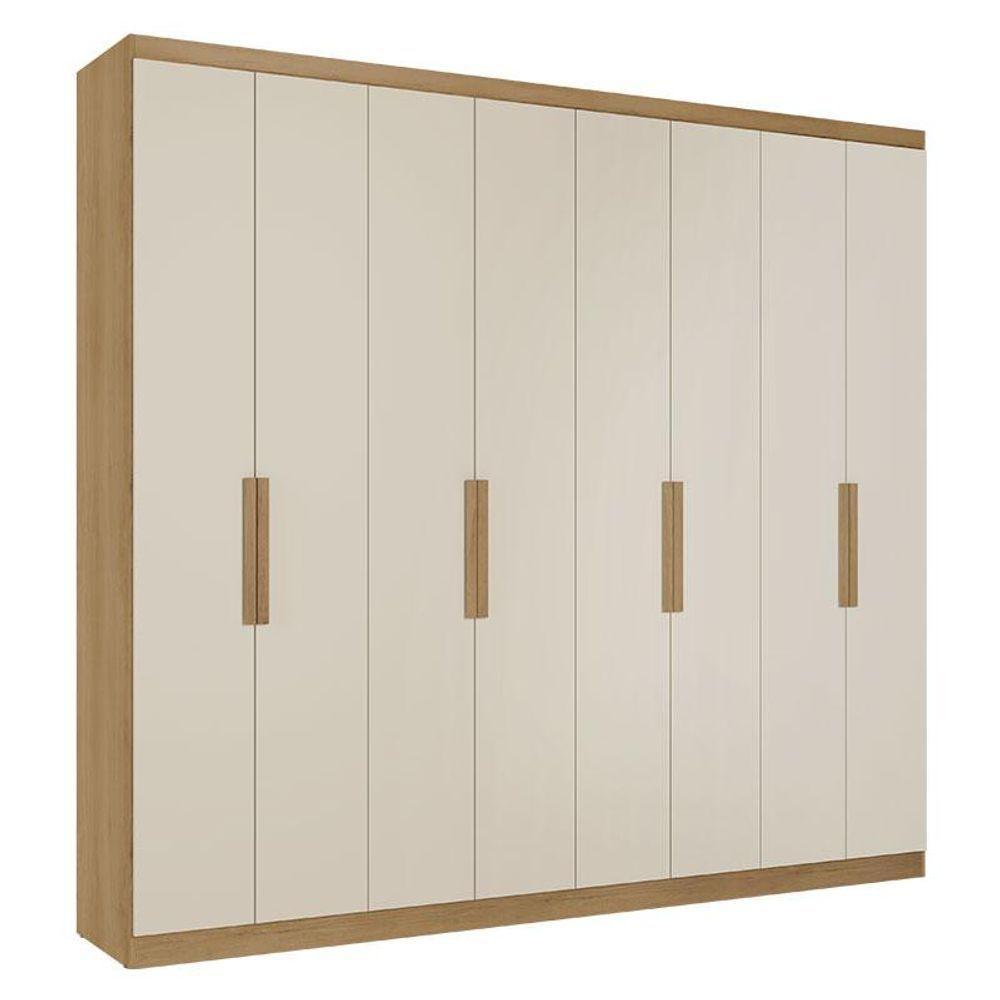 Guarda Roupa Casal Milan 8 Portas Capuccino Off White E Cômoda Gaveteiro Condessa Cappuccino - Thb - 2