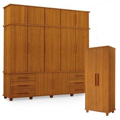 Guarda Roupa Casal Londres 5 Portas E Armário Multiuso Berlim Freijó - Luapa Móveis