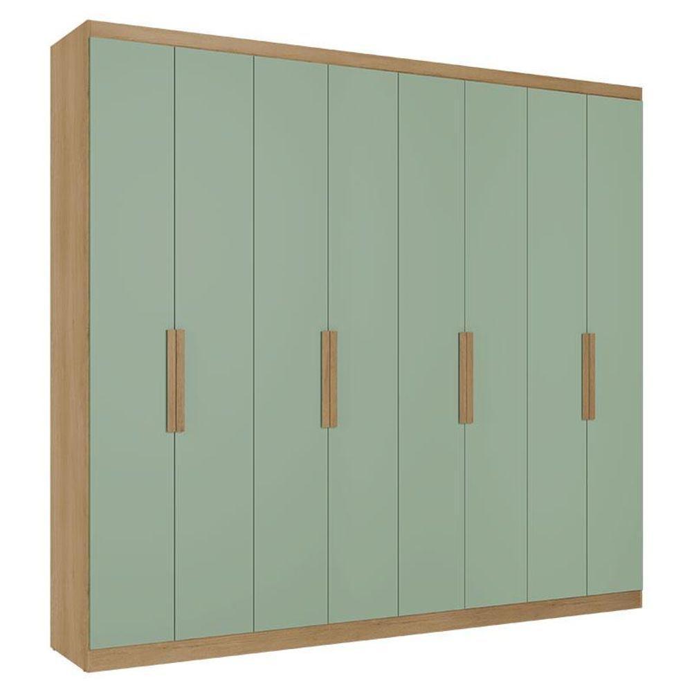 Guarda Roupa Casal Milan 8 Portas Capuccino Menta E Cômoda Gaveteiro Condessa Cappuccino - Thb - 2