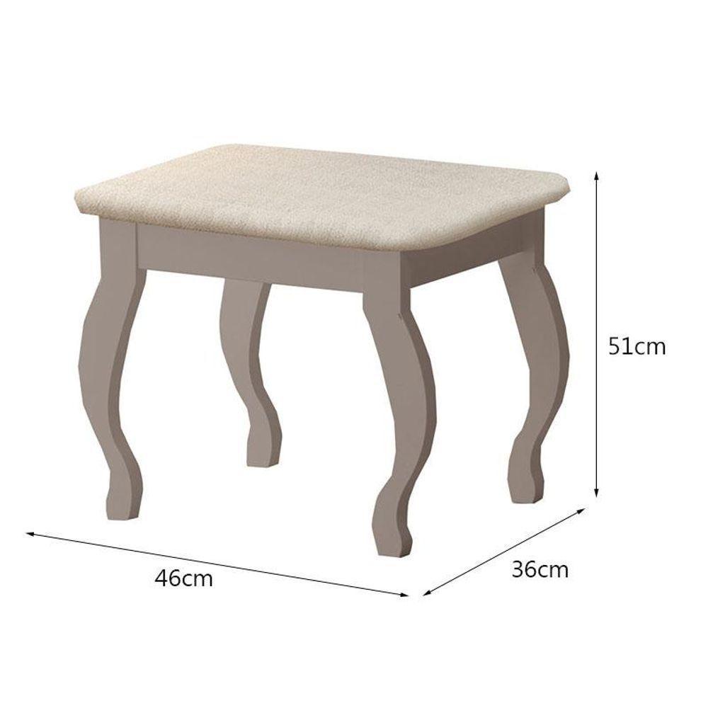 Penteadeira Camarim New Seul Com Banqueta Almofadada Mani - Luapa Móveis - 6