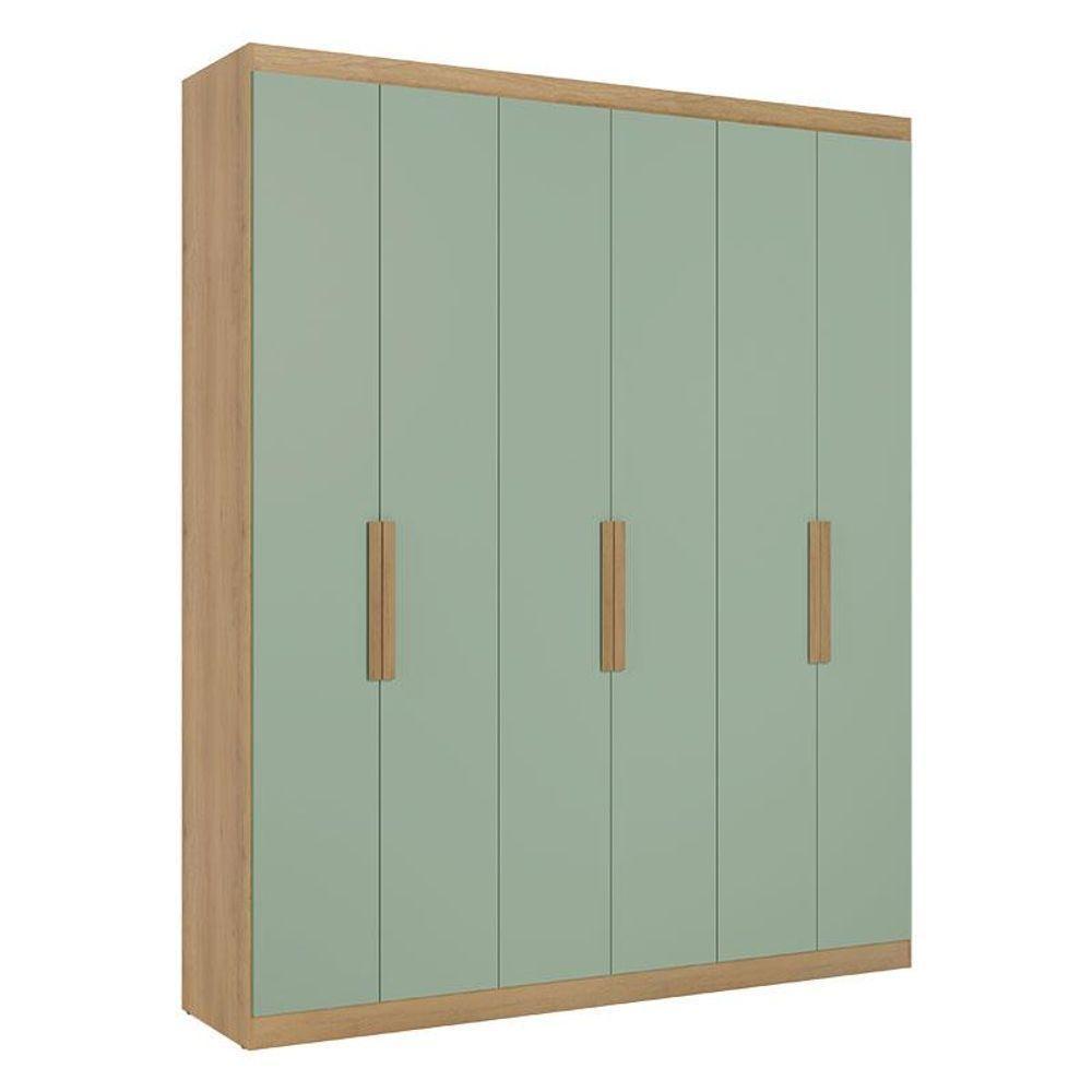 Guarda Roupa Casal Milan 6 Portas Capuccino Menta E Cômoda Gaveteiro Condessa Capuccino - Thb - 2