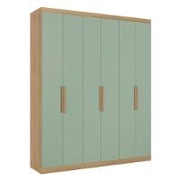 Guarda Roupa Casal Milan 6 Portas Capuccino Menta E Cômoda Gaveteiro Condessa Capuccino - Thb - 2