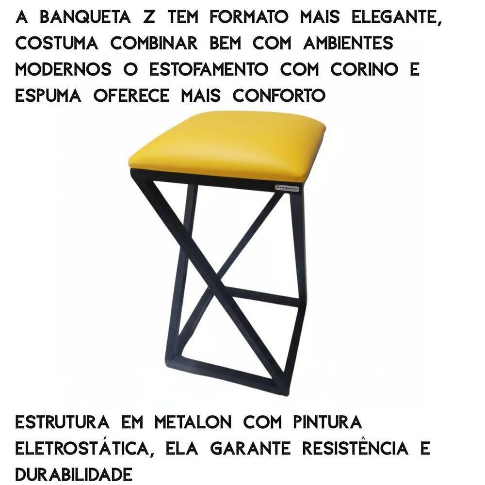 Banqueta Baixa Ideal Para Casa Apartamento Lanchonetes Bar Reforçada Resistente Amarelo - 5