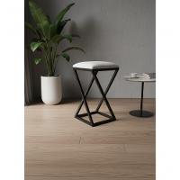 Banqueta Baixa Metal Luxo Estilo Industrial Moderna Branco - 1