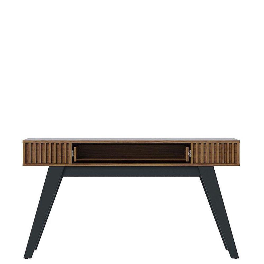 Painel Para Tv Home Suspenso Juriti 1.8 Com Aparador Riviera Noce Milano Preto Acetinado - Colibri - 6