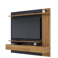Painel Para Tv Home Suspenso Juriti 1.8 Com Aparador Riviera Noce Milano Preto Acetinado - Colibri - 2