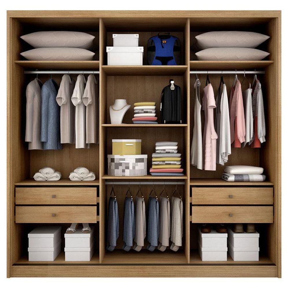 Guarda Roupa Casal Medelim 3 Portas 4 Gavetas Cumaru 23 - Novo Horizonte - 6