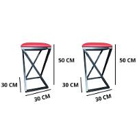 Kit De 2 Banquetas Z Metalon Banco Vermelho - 3