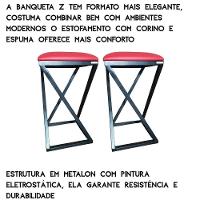 Kit De 2 Banquetas Z Metalon Banco Vermelho - 5