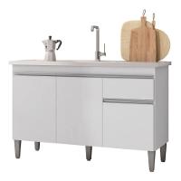 Balcão Multiuso Tatiane 120cm 3 Pts 1 Gvt S/tampo - Branco Cor Branco - 1