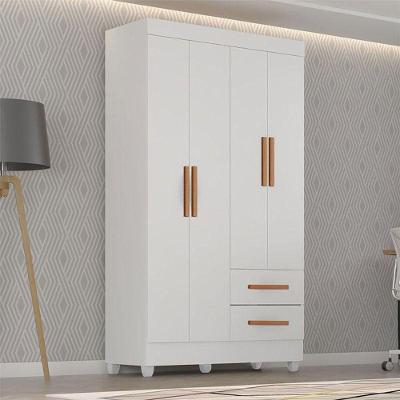 Guarda Roupa Solteiro Lite Ambiente 4 Portas Branco Brilho - Móveis Leão