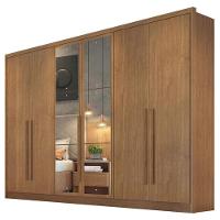 Guarda Roupa Casal Livorno Com Espelho E Cômoda Seul Cumaru 23 - Novo Horizonte - 2