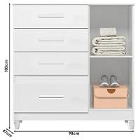 Guarda Roupa Infantil Madri Com Cômoda Vênus Com Pés E Armário Multiuso Jade Branco Brilho - Moval - 7