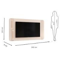 Painel Para Tv Suspenso Ariana Com Aparador Para Sala Petri E Mesa De Centro Petri Off White - Dj Móveis