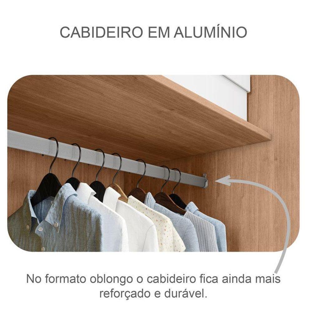 Guarda Roupa Casal Livorno 6 Portas 6 Gavetas Cumaru 25 Fendi Com Nicho E Espelho - Novo Horizonte - 3