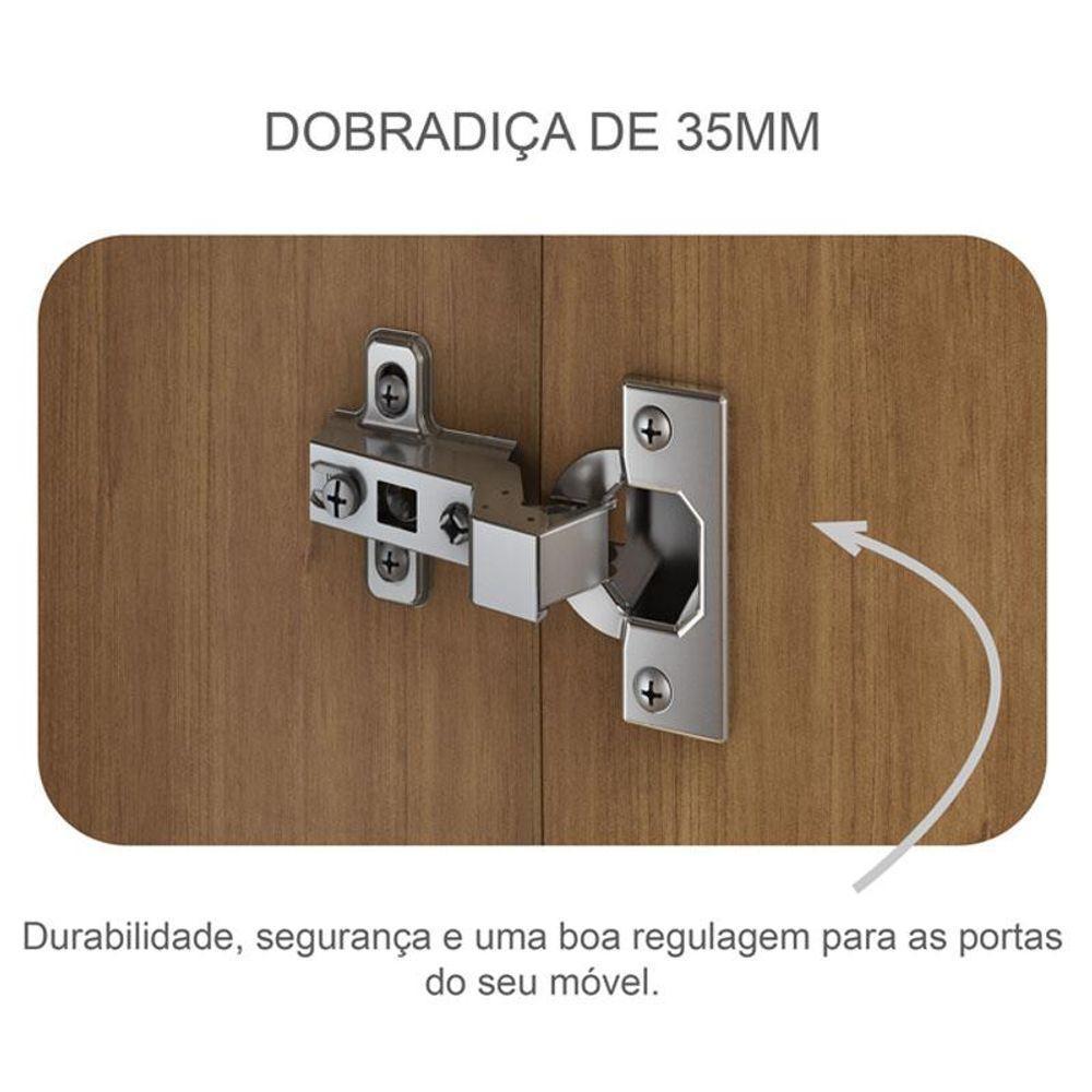 Guarda Roupa Casal Livorno 6 Portas 6 Gavetas Cumaru 25 Fendi Com Nicho E Espelho - Novo Horizonte - 4