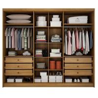 Guarda Roupa Casal Livorno 6 Portas 6 Gavetas Cumaru 25 Fendi Com Nicho E Espelho - Novo Horizonte - 2