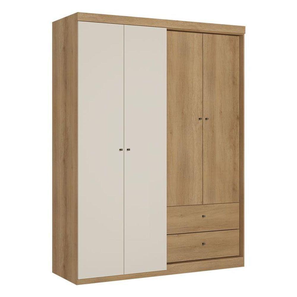 Guarda Roupa Solteiro Star 4 Portas Capuccino Off White Acetinado - Thb - 1