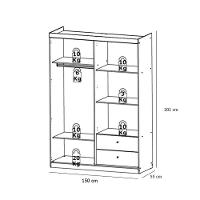 Guarda Roupa Solteiro Star 4 Portas Capuccino Off White Acetinado - Thb - 3