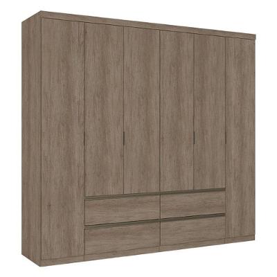Guarda Roupa Casal Nobre 6 Portas Rustic Acetinado - Thb