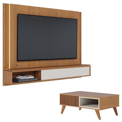 Home Suspenso Loa Freijó Off White Com Mesa De Centro Jeri Freijó Off White - Colibri