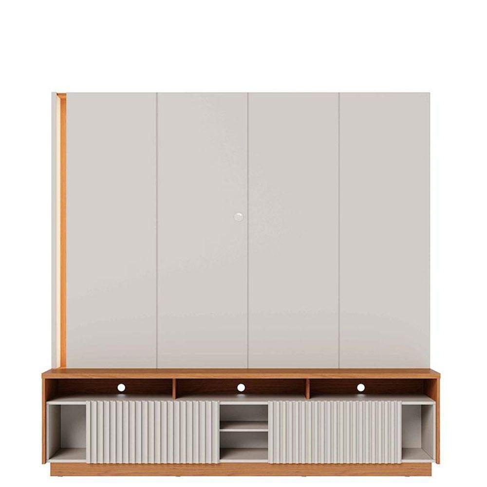 Estante Home Theater Jordão Com Mesa De Centro Jeri Off White Freijó E Aparador Riviera Freijó - Colibri - 3