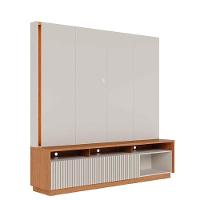 Estante Home Theater Jordão Com Mesa De Centro Jeri Off White Freijó E Aparador Riviera Freijó - Colibri - 2