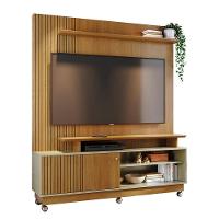 Estante De Tv 65 Pol 160cm Com Rodízio Para Sala Quirel Cumaru-opala M20 - D'rossi - 2