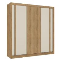 Guarda Roupa Casal Ibiza 3 Portas Capuccino Cacau Off White Flex - Thb - 2