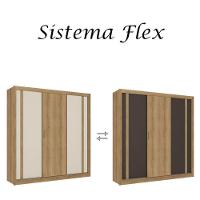 Guarda Roupa Casal Ibiza 3 Portas Capuccino Cacau Off White Flex - Thb - 3