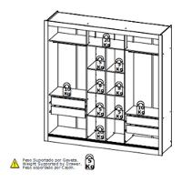 Guarda Roupa Casal Ibiza 3 Portas Capuccino Cacau Off White Flex - Thb - 5