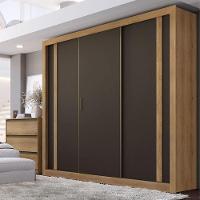 Guarda Roupa Casal Ibiza 3 Portas Capuccino Cacau Off White Flex - Thb - 7