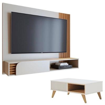 Home Suspenso Jurerê 1.6 Off White Matte Freijo Com Mesa De Centro Jeri Off White Freijó - Colibri