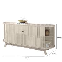 Rack Bancada Artur Com Aparador Para Sala Buffet Mônaco Calacata Off White - Madetec - 5