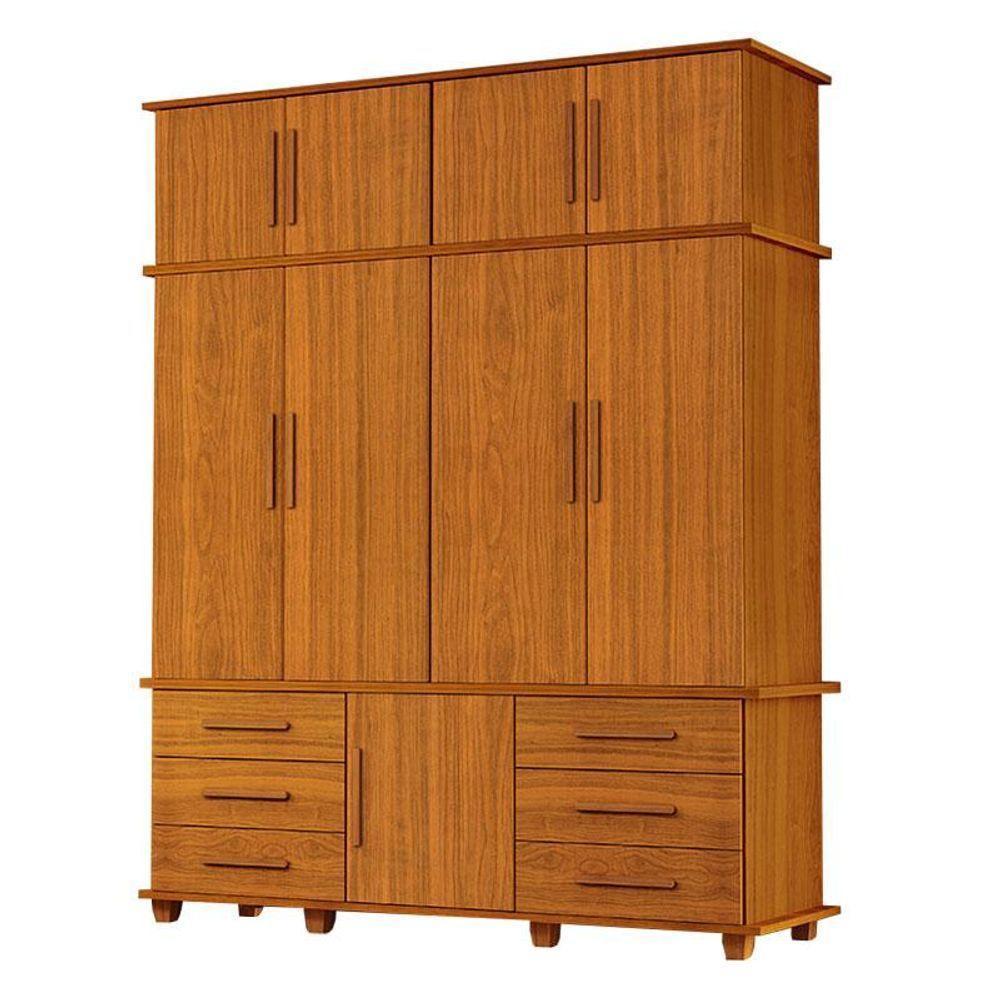 Guarda Roupa Casal Londres 4 Portas Ambiente Freijó - Luapa Móveis - 2