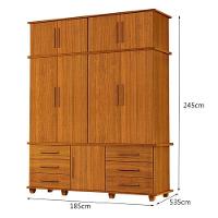 Guarda Roupa Casal Londres 4 Portas Ambiente Freijó - Luapa Móveis - 4