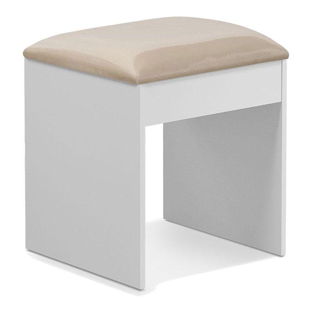 Penteadeira Camarim E Banqueta Maia Com Almofada Branco - Luapa Móveis - 7