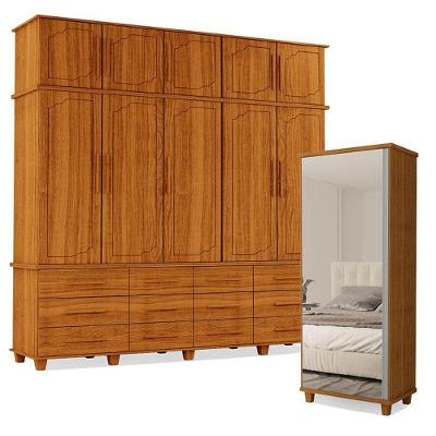 Guarda Roupa Casal Berlim E Armário Multiuso Londres Freijó - Luapa Móveis