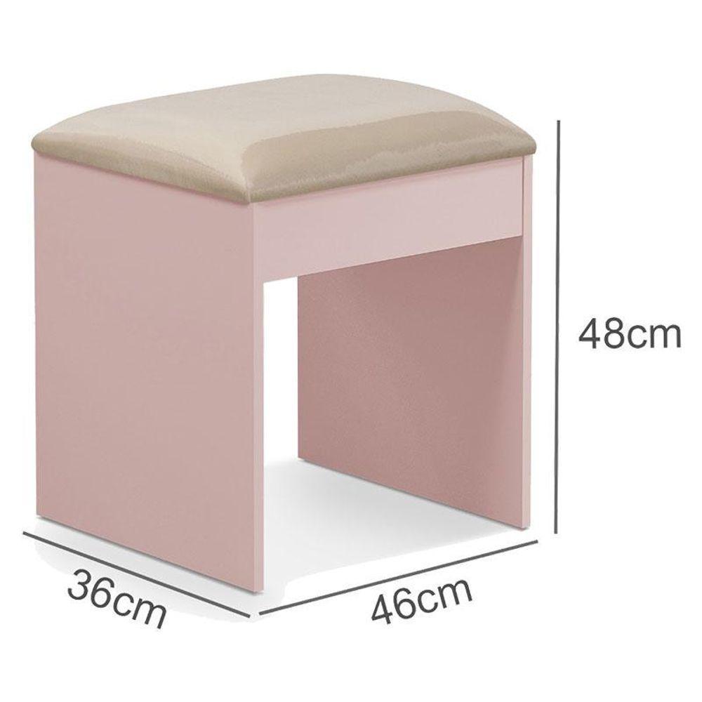 Penteadeira Camarim E Banqueta Maia Com Almofada Rose - Luapa Móveis - 8