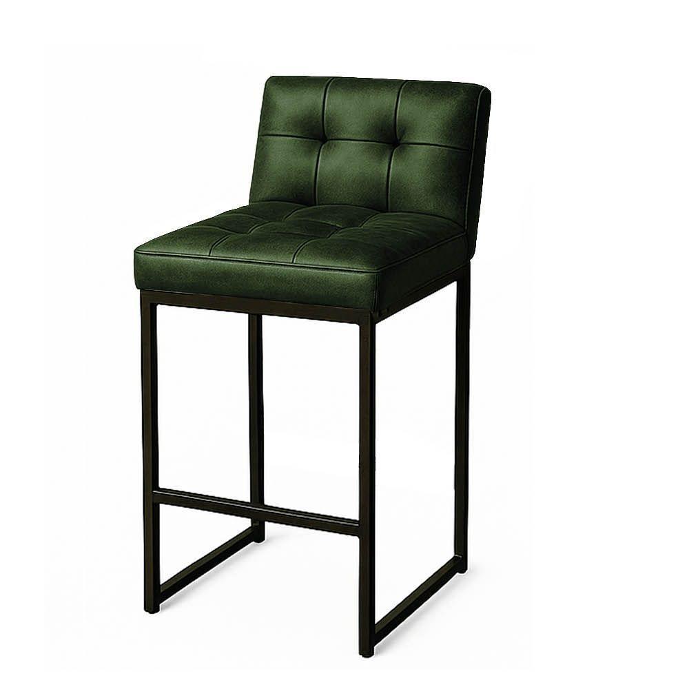 Banqueta Cozinha Alta Com Encosto Industrial Preto Lirina Pu C05 - D'rossi Verde - 5