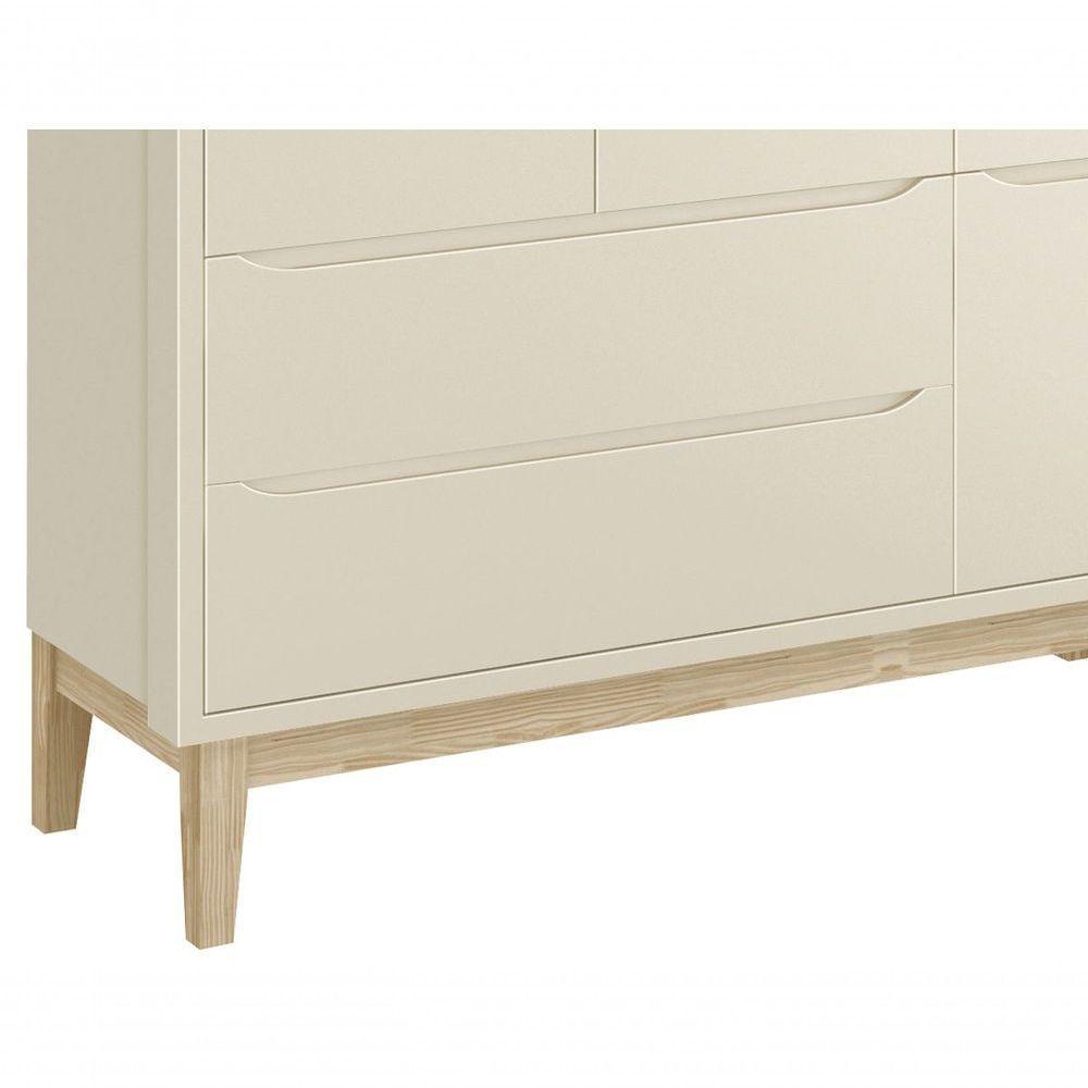 Guarda-roupa Retrô 3 Portas Classic New Areia Fosco Com Natural - Reller - 3