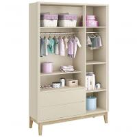 Guarda-roupa Retrô 3 Portas Classic New Areia Fosco Com Natural - Reller - 5