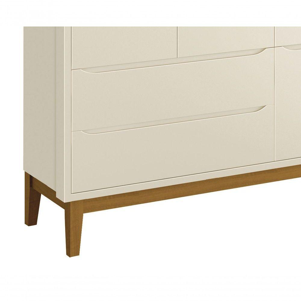 Guarda-roupa Retrô 3 Portas Classic New Areia Fosco Com Madeira - Moveisaqui - 3