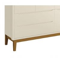 Guarda-roupa Retrô 3 Portas Classic New Areia Fosco Com Madeira - Moveisaqui - 3