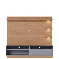 Estante Home Theater Campeche Freijó Cinza Acetinado Com Aparador Riviera Freijó - Colibri - 3