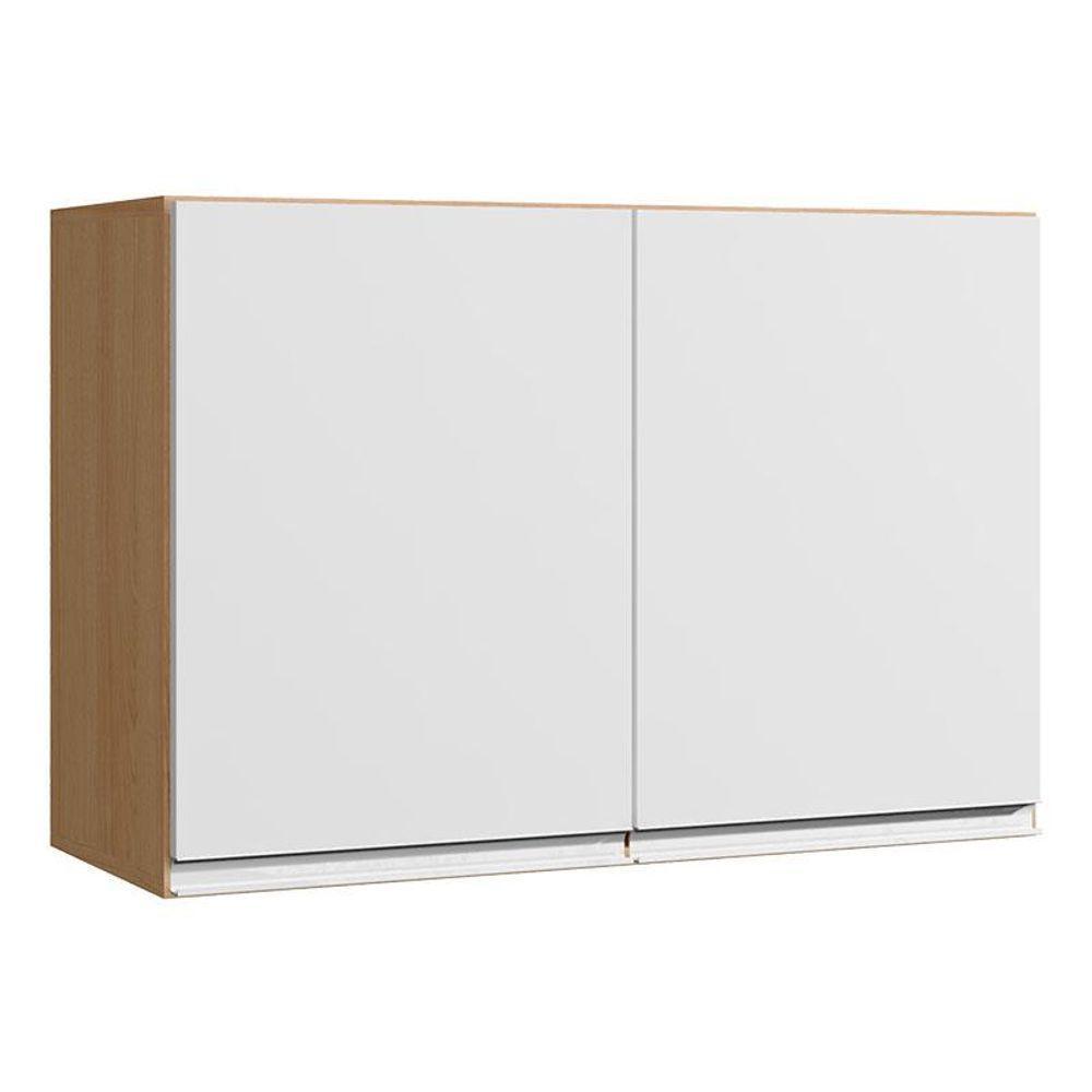 Armário Aéreo Andréia 80 Cm Balcão De Cozinha Com Tampo 100 Cm Branco Amêndoa - Ajl - 2