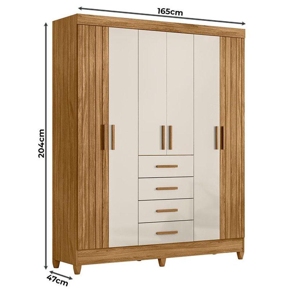 Guarda Roupa Solteiro Aruba E Cômoda Vênus Freijó Off White - Moval - 4