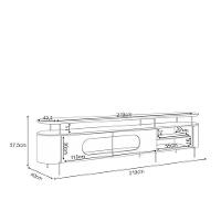 Rack Bancada ária Com Painel Suspenso Nobre Castanho Off White - Hb Móveis - 3