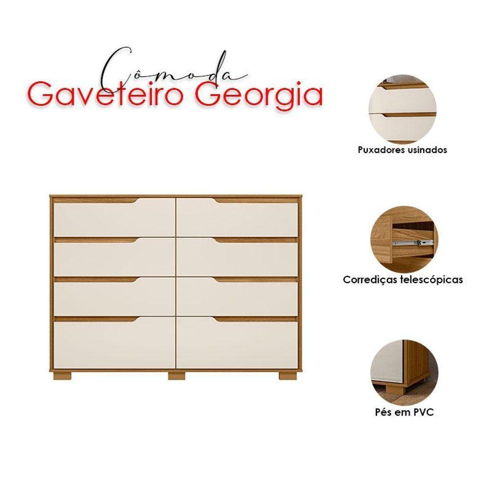 Guarda Roupa Casal Bahamas E Cômoda Georgia Freijó Off White- Moval - 6