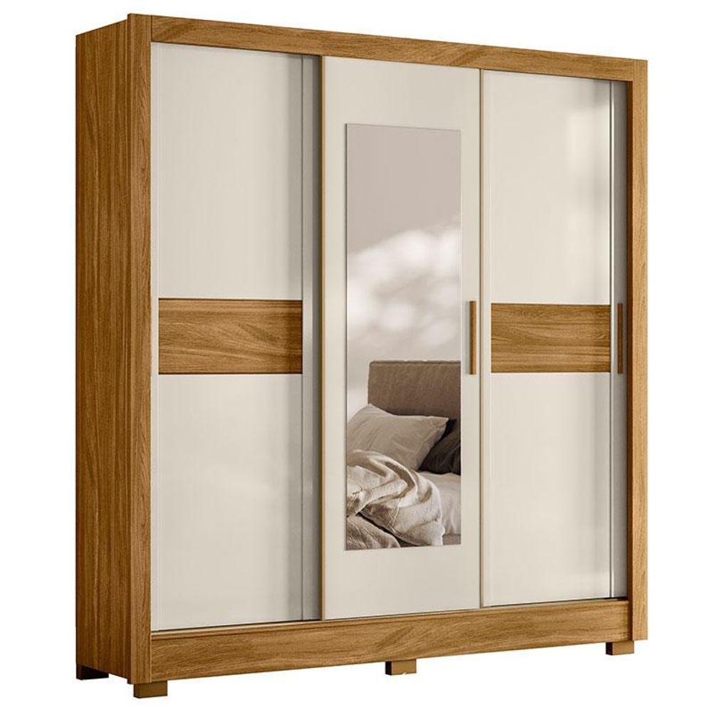 Guarda Roupa Casal Bahamas E Cômoda Lisboa Freijó Off White- Moval - 2